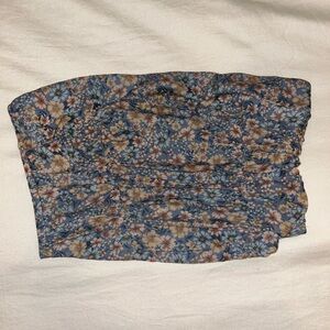 Altar'd State Floral Blue and Brown Tube Top